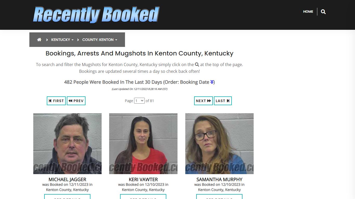 Bookings, Arrests and Mugshots in Kenton County, Kentucky - Recently Booked