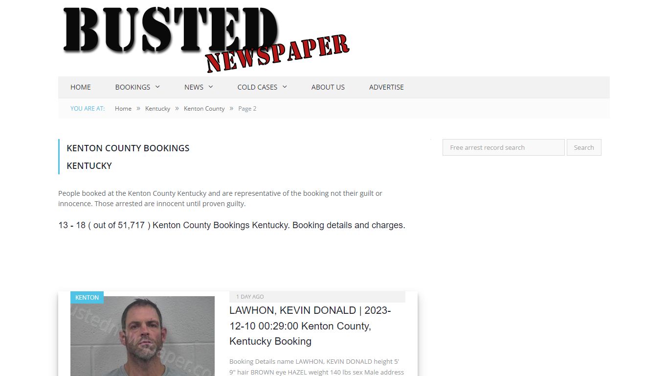 Kenton County, KY Mugshots - page 2 - BUSTEDNEWSPAPER.COM